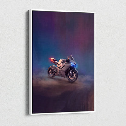 Yamaha R6 Inspired Motorcycle Wall Art, Modern Racing Poster for Garage Decor