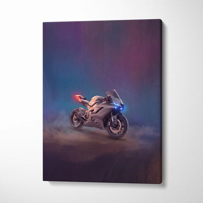 Yamaha R6 Inspired Motorcycle Wall Art, Modern Racing Poster for Garage Decor