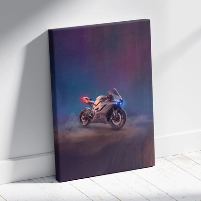 Yamaha R6 Inspired Motorcycle Wall Art, Modern Racing Poster for Garage Decor