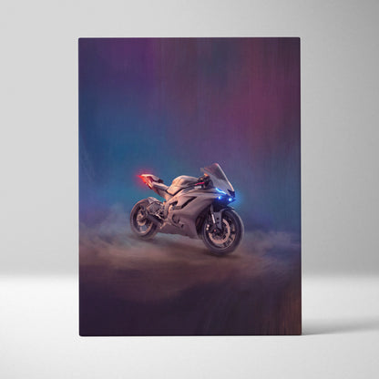 Yamaha R6 Inspired Motorcycle Wall Art, Modern Racing Poster for Garage Decor
