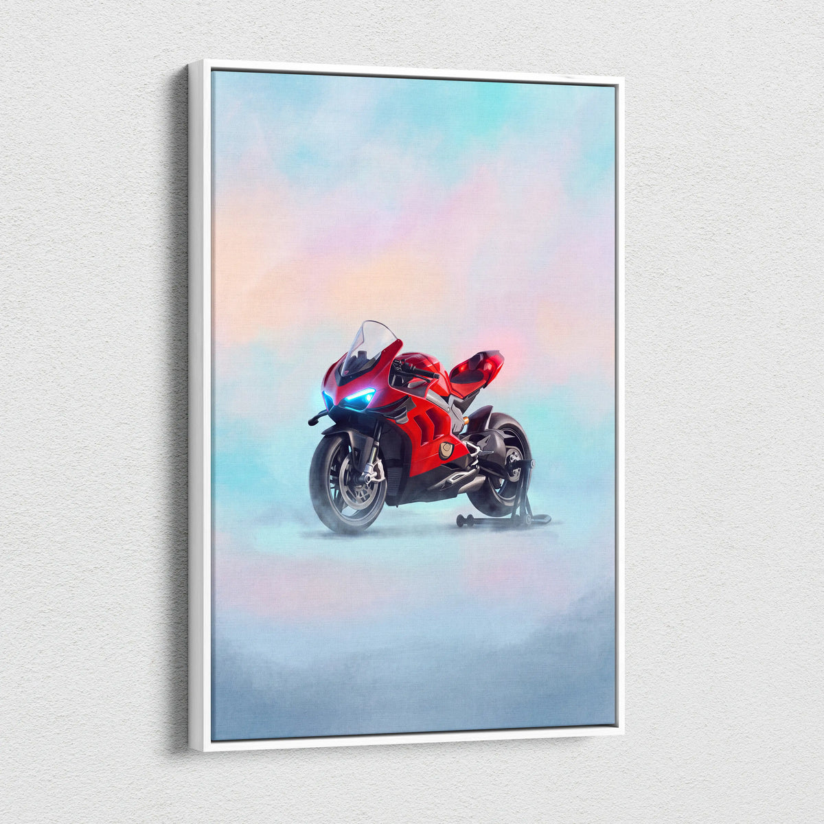 Ducati Superleggera V4 Inspired Canvas Art, Carbon Supersport Wall Art & Superbike Print
