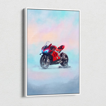 Ducati Superleggera V4 Inspired Canvas Art, Carbon Supersport Wall Art & Superbike Print