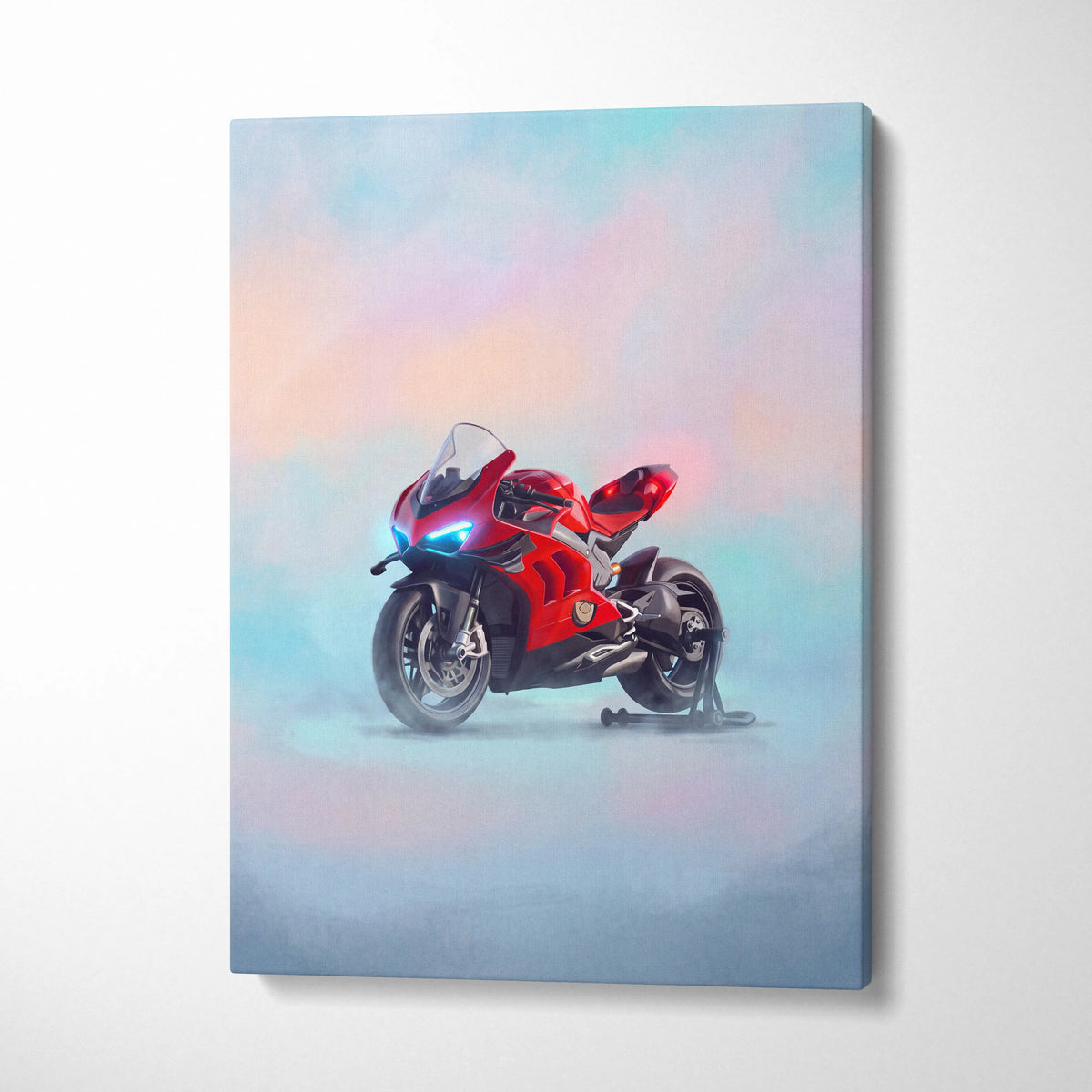 Ducati Superleggera V4 Inspired Canvas Art, Carbon Supersport Wall Art & Superbike Print