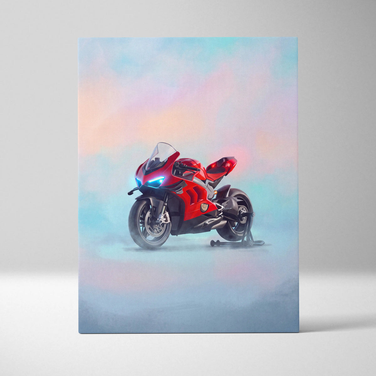 Ducati Superleggera V4 Inspired Canvas Art, Carbon Supersport Wall Art & Superbike Print