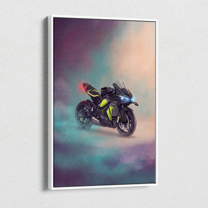 Ducati Panigale V4 Lamborghini Inspired Sport Bike Wall Art, Track Racing Canvas Art & Garage Decor