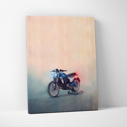 Ducati Monster Inspired Naked Motorcycle Wall Art, Cafe Racer Canvas Print & Street Roadster Decor