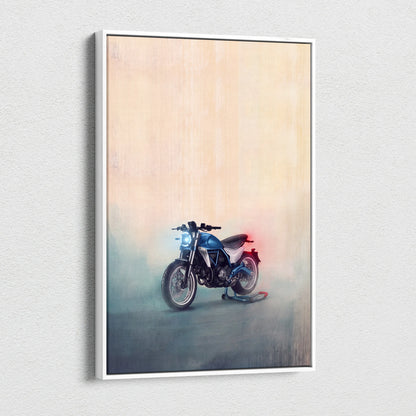 Ducati Monster Inspired Naked Motorcycle Wall Art, Cafe Racer Canvas Print & Street Roadster Decor