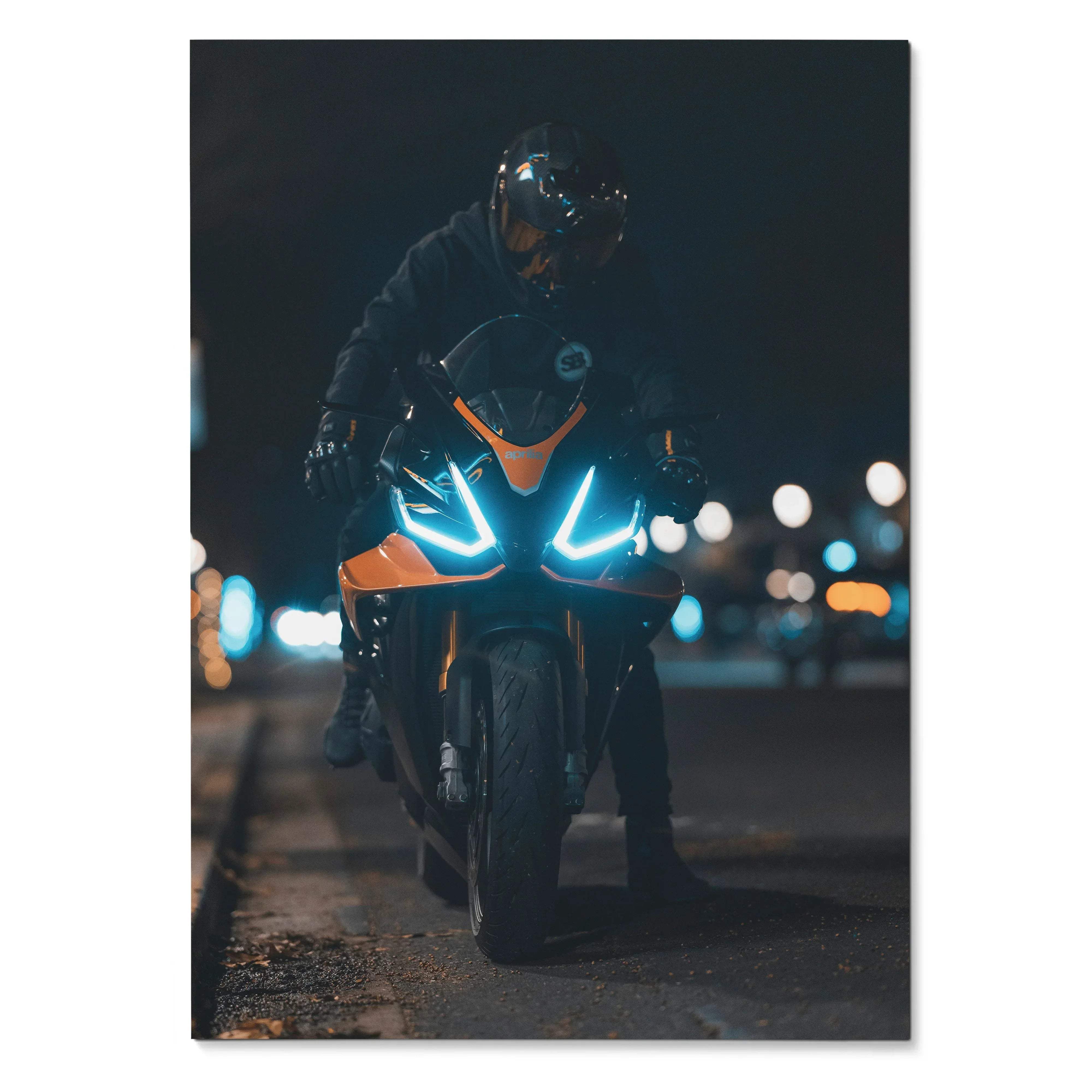 Biker Poster #007 - Male | Scorpion R1 Helmet | Aprilia RSV4 Motorcycle - Throttle Designs