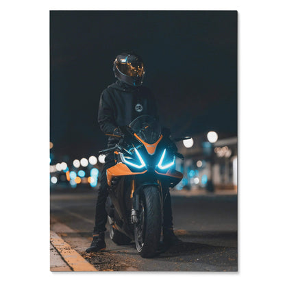 Biker Poster #010 - Male | Scorpion R1 Helmet | Aprilia RSV4 Motorcycle - Throttle Designs