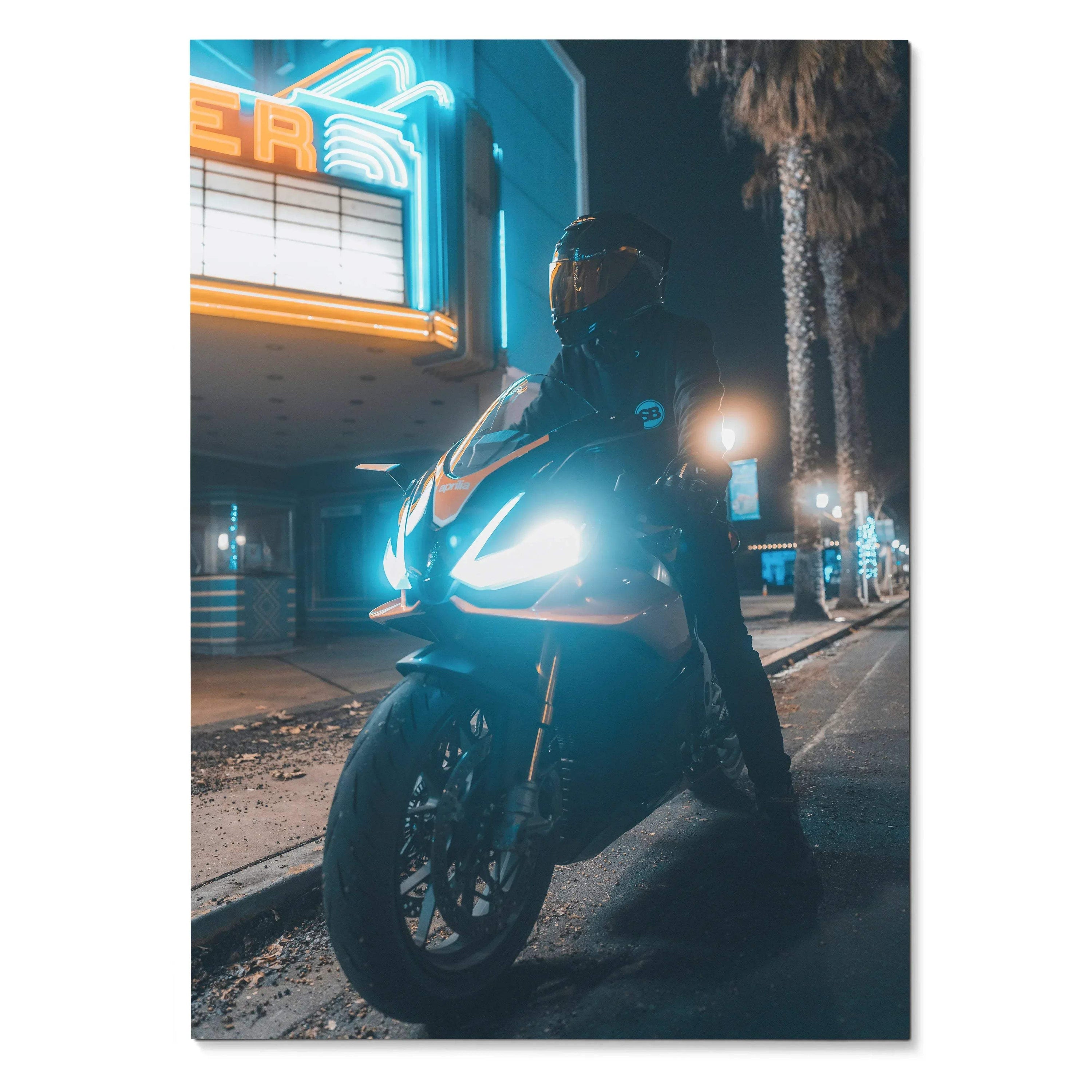 Biker Poster #011 - Male | Scorpion R1 Helmet | Aprilia RSV4 Motorcycle - Throttle Designs
