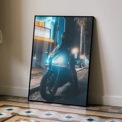 Biker Poster #011 - Male | Scorpion R1 Helmet | Aprilia RSV4 Motorcycle - Throttle Designs