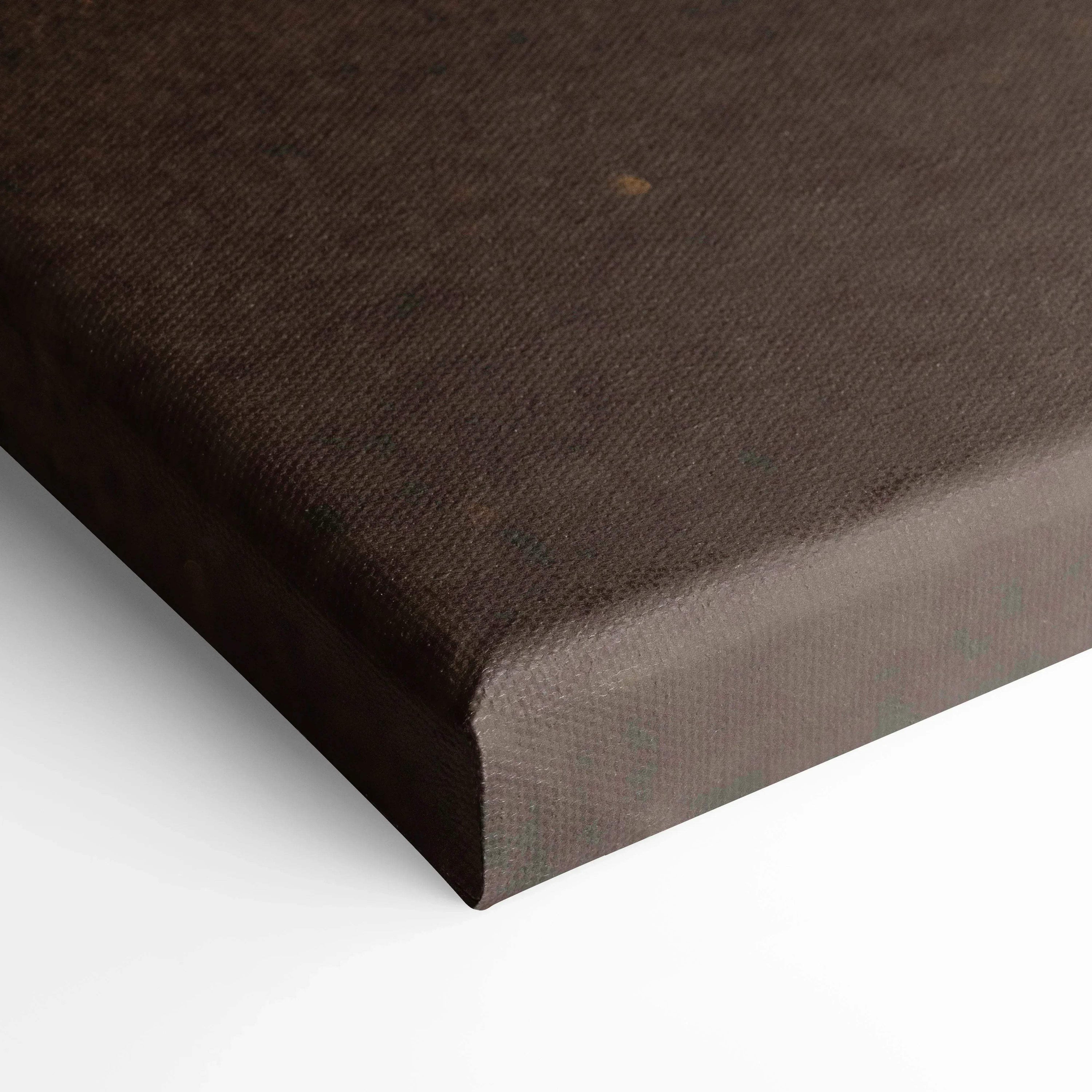 Close-up of brown textured canvas edge for high-resolution vertical wall art print.