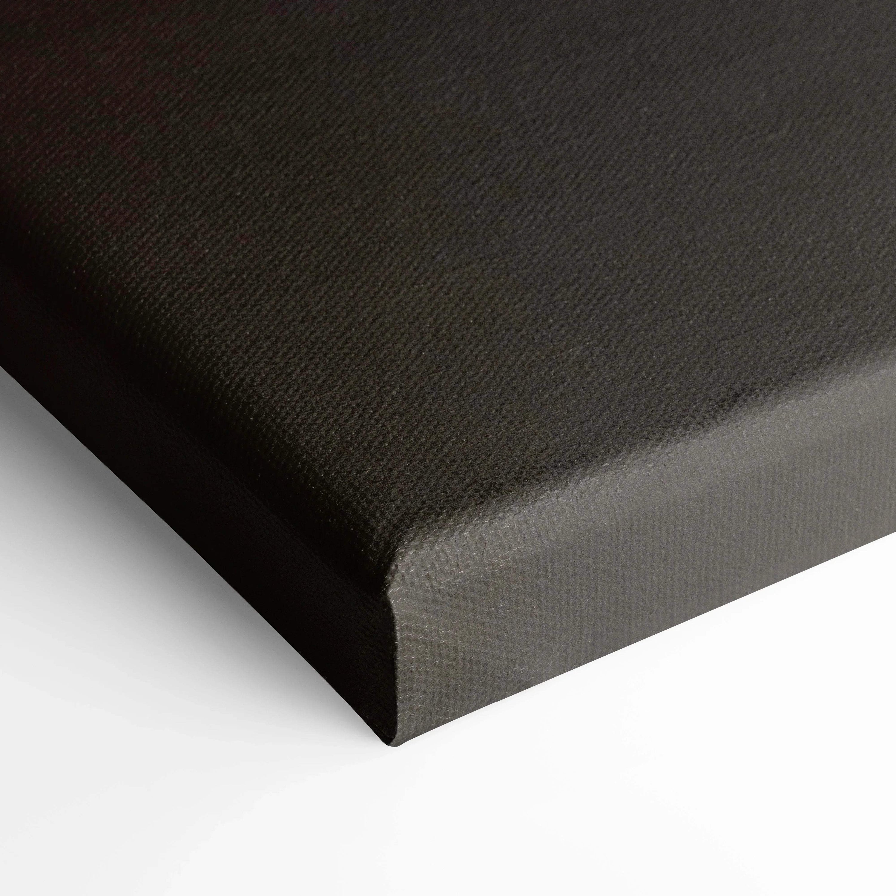 Close-up of black textured canvas corner for Porsche 911 Turbo wall art print.