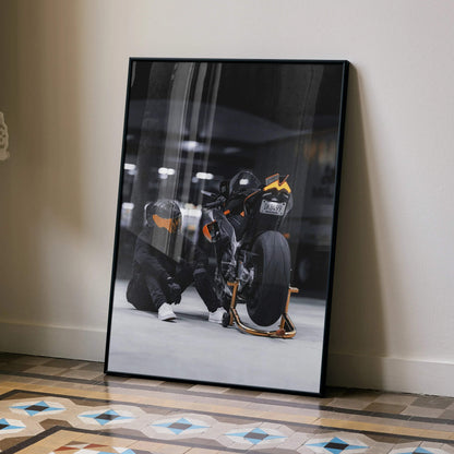 Biker Poster #017 - Male | Scorpion R1 Helmet | Aprilia RSV4 Motorcycle - Throttle Designs