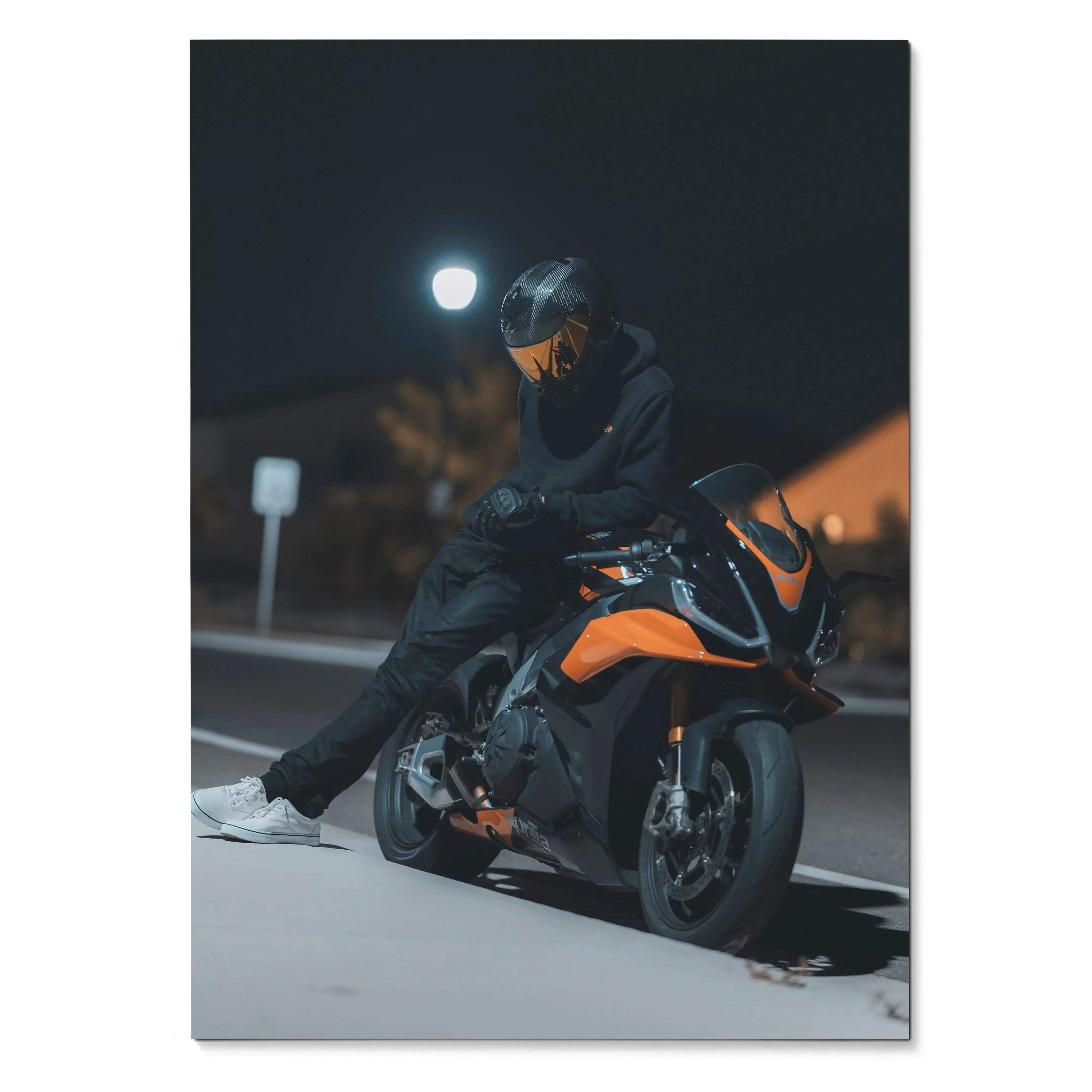 Biker Poster #019 - Male | Scorpion R1 Helmet | Aprilia RSV4 Motorcycle - Throttle Designs
