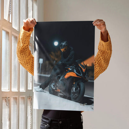 Biker Poster #019 - Male | Scorpion R1 Helmet | Aprilia RSV4 Motorcycle - Throttle Designs