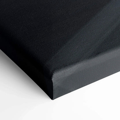 Black textured canvas corner with clean edges, vertical wall art ready for framing.