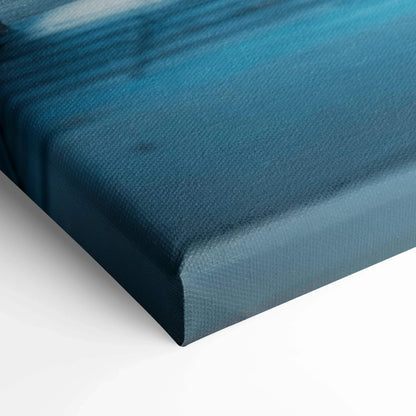 Blue and black BMW S1000RR motorcycle close-up on vertical canvas wall art.