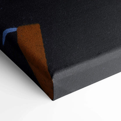 Close-up of black textured canvas corner showcasing high-quality museum-grade wall art print detailing.