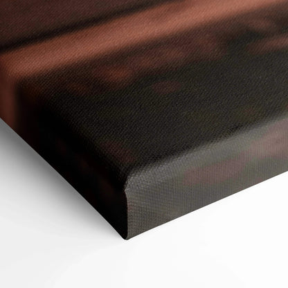 Close-up of BMW S1000RR motorcycle canvas print corner with textured high-resolution wall art surface.