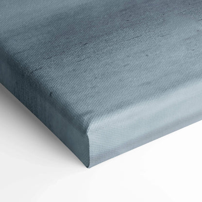 Close-up of Yamaha R1 motorcycle canvas art with textured blue-gray fabric edges and vertical wrap for wall art.