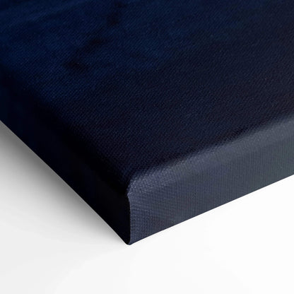 Close-up of black textured canvas wall art corner, showcasing premium canvas material and museum-quality print finish.