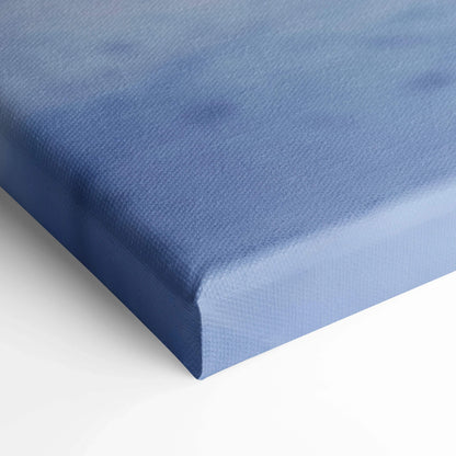 Blue textured canvas corner showing tight fabric wrap and clean edges for wall art canvas art print.