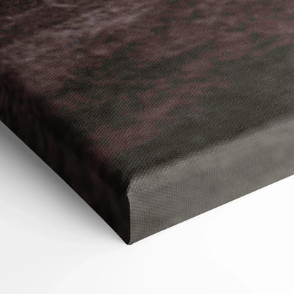Close-up of textured canvas art corner with dark abstract pattern for wall art display.