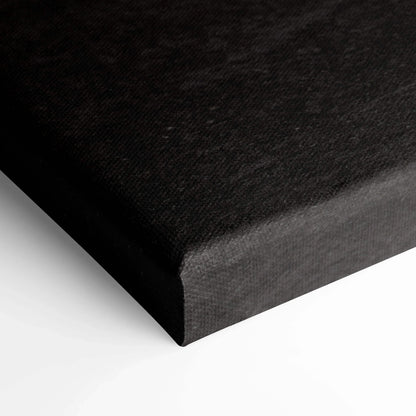 Close-up of black textured canvas edge for wall art canvas print.