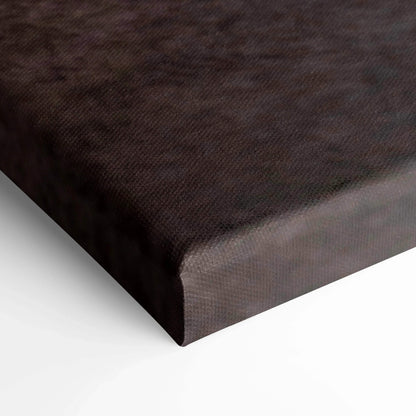 Close-up of dark textured canvas edge showcasing museum-quality wall art texture and finish.