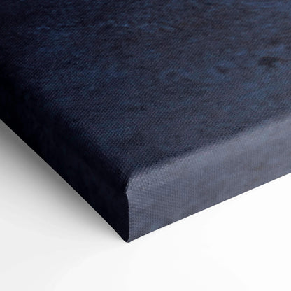 Close-up of dark textured canvas corner in vertical museum-quality wall art print.