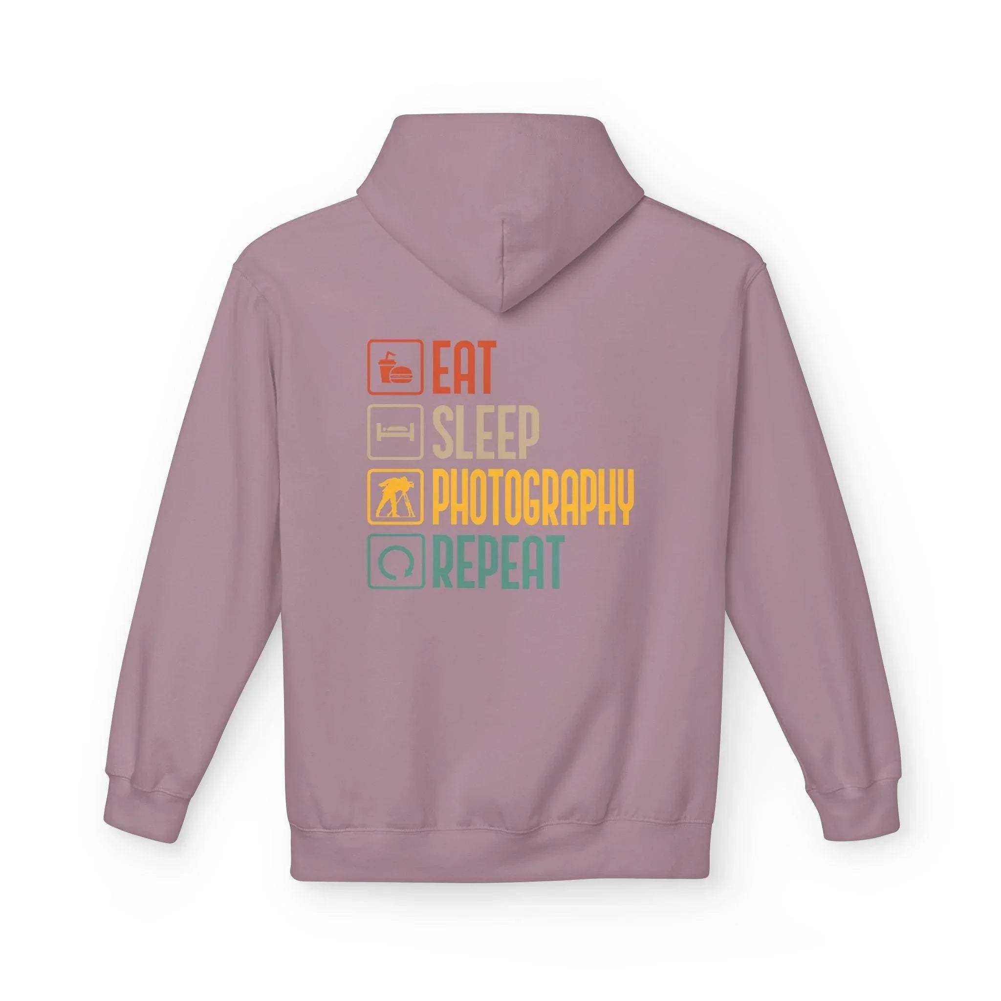 Cozy Photography Lover's Fleece Hoodie: "Eat, Sleep, Capture, Repeat"