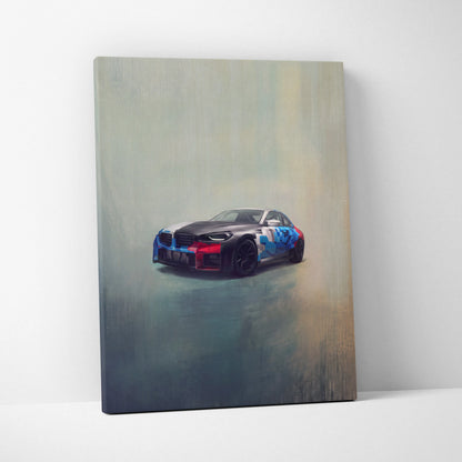 BMW M2 Inspired Canvas Art, Luxury Sports Car Wall Decor Print