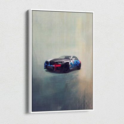BMW M2 Inspired Canvas Art, Luxury Sports Car Wall Decor Print