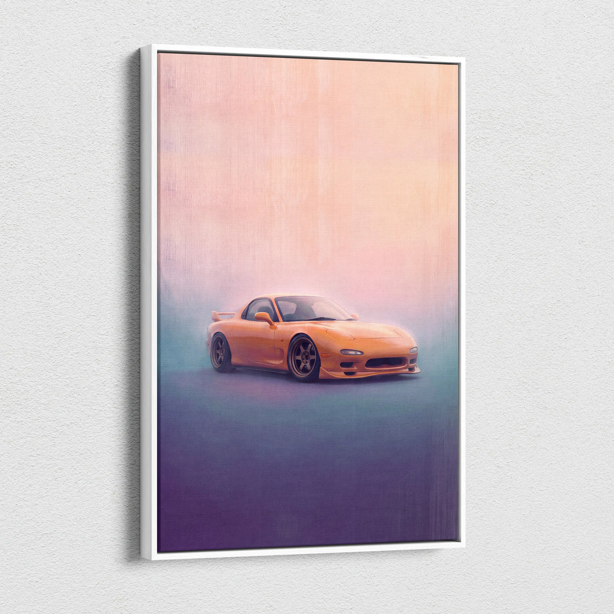 Mazda FD RX-7 Inspired Car Wall Art, Drift Racing Canvas Print for Office Decor