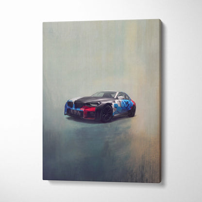 BMW M2 Inspired Canvas Art, Luxury Sports Car Wall Decor Print