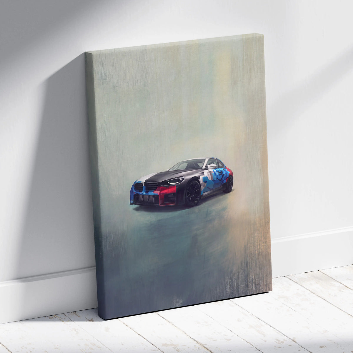 BMW M2 Inspired Canvas Art, Luxury Sports Car Wall Decor Print