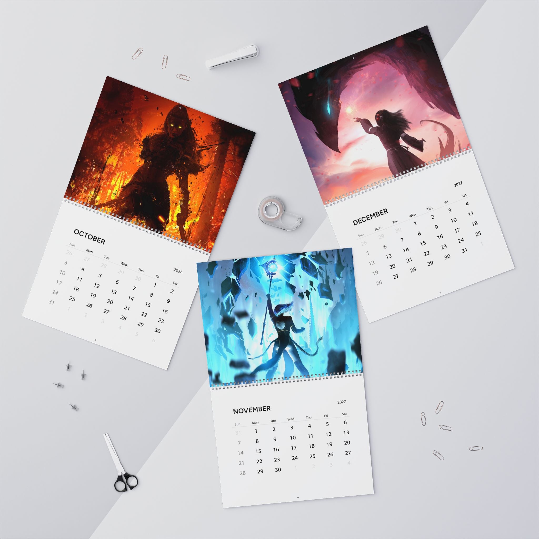2027 Fantasy Character Art Wall Calendar – Mystical Heroes, Dream Worlds & Imaginative Artwork