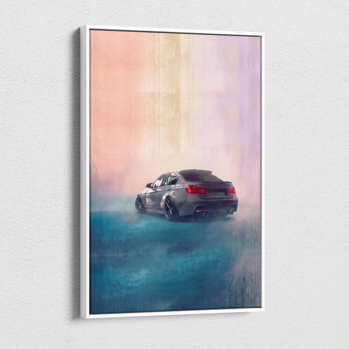 BMW M3 Inspired Car Wall Art, Modern Automotive Canvas Painting