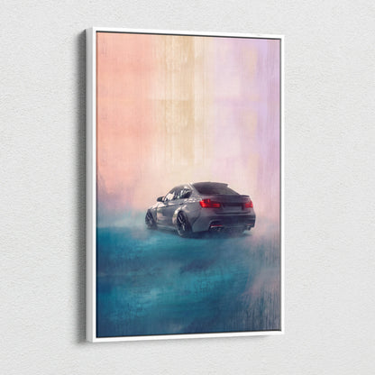 BMW M3 Inspired Car Wall Art, Modern Automotive Canvas Painting