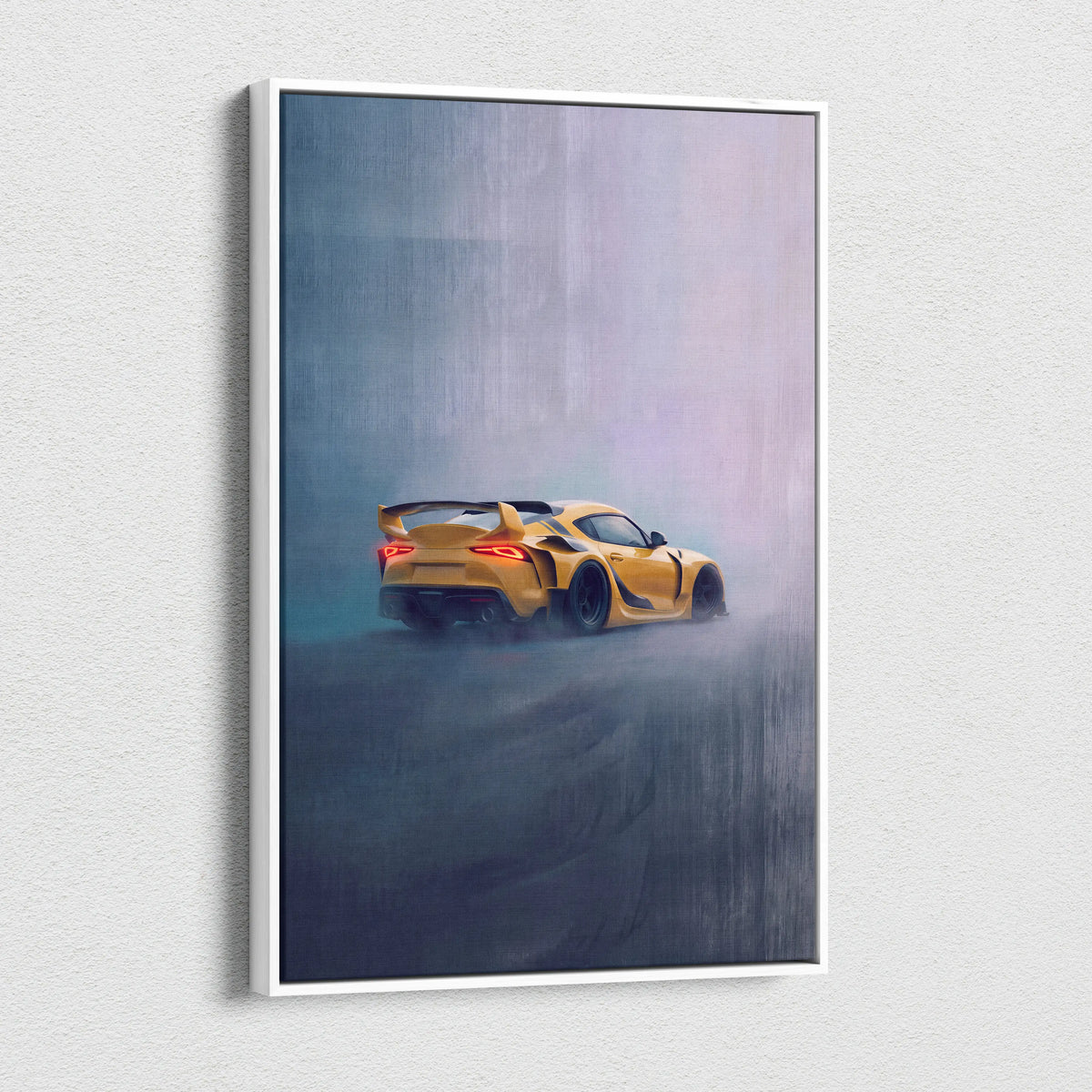 Toyota GR Supra Inspired Automotive Wall Art, Widebody Sports Car Canvas Print for Living Room