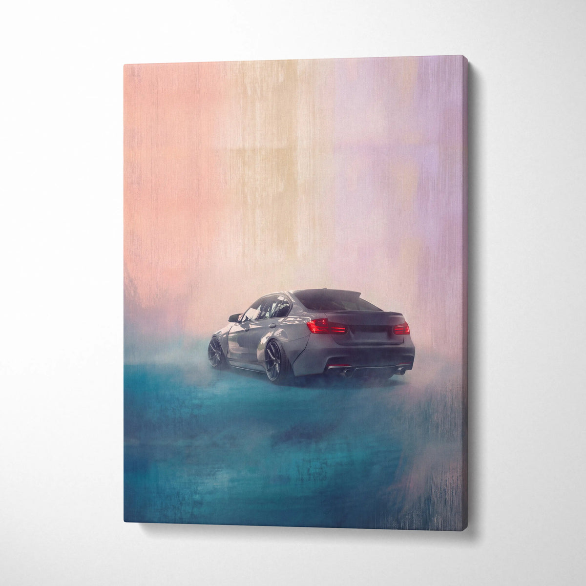 BMW M3 Inspired Car Wall Art, Modern Automotive Canvas Painting