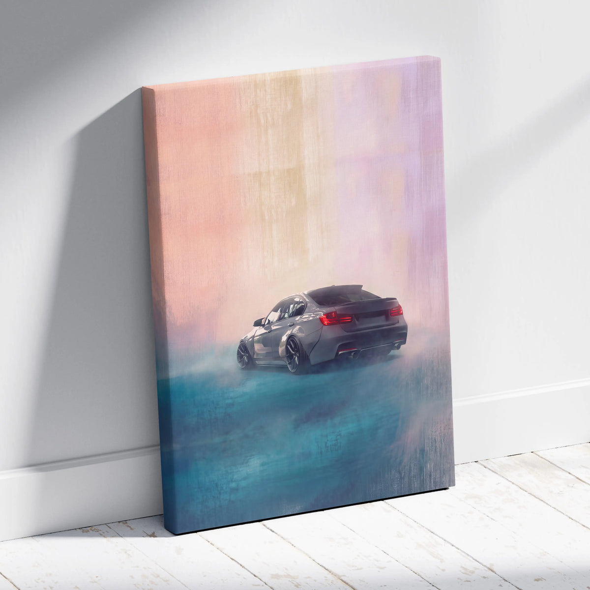 BMW M3 Inspired Car Wall Art, Modern Automotive Canvas Painting
