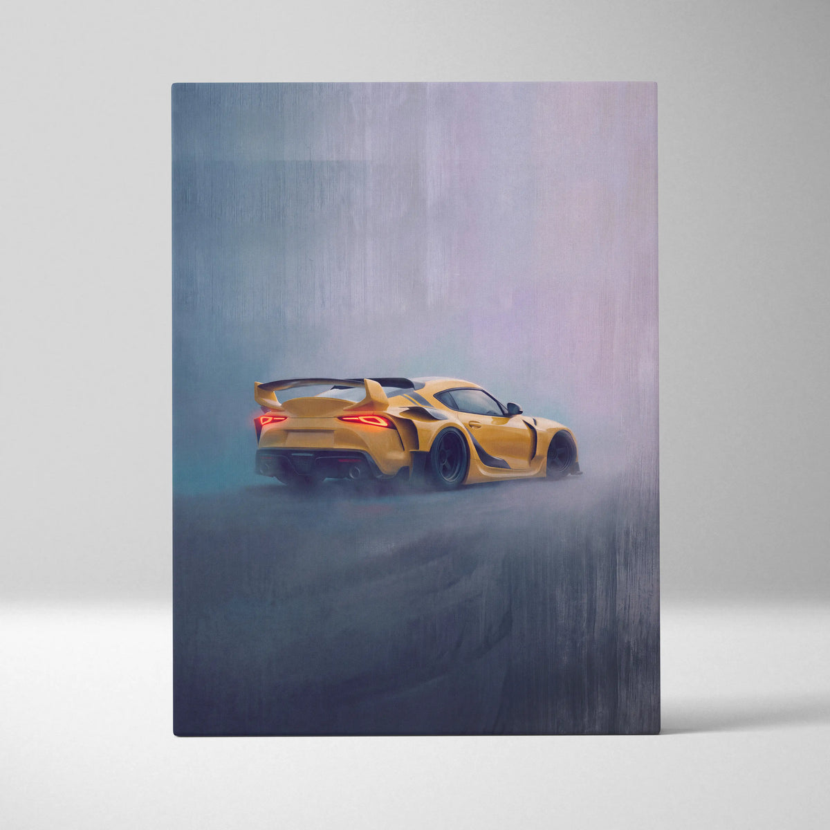 Toyota GR Supra Inspired Automotive Wall Art, Widebody Sports Car Canvas Print for Living Room