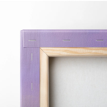 Purple canvas frame with light wood border featuring lamborghini aventador svj inspired luxury supercar wall art