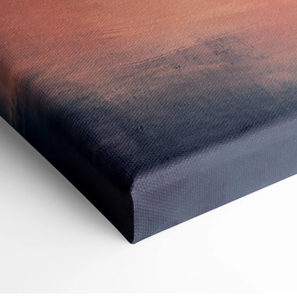 Ferrari 458 Italia inspired canvas print with warm orange to deep navy gradient and textured fabric surface for wall decor