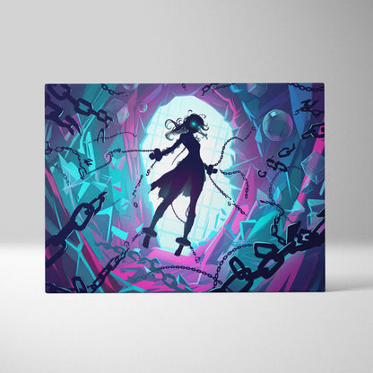 Vaporwave Neon Fantasy Canvas - Vaporwave Neon Blues Pink Purple Living Room Decor Moody Surreal Gallery Art Canvas