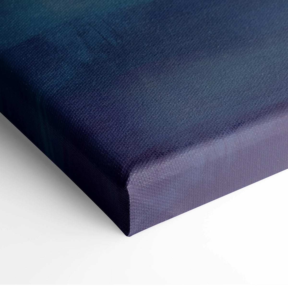A lamborghini huracán inspired supercar canvas art print featuring deep navy blue textured woven surface with soft color tones