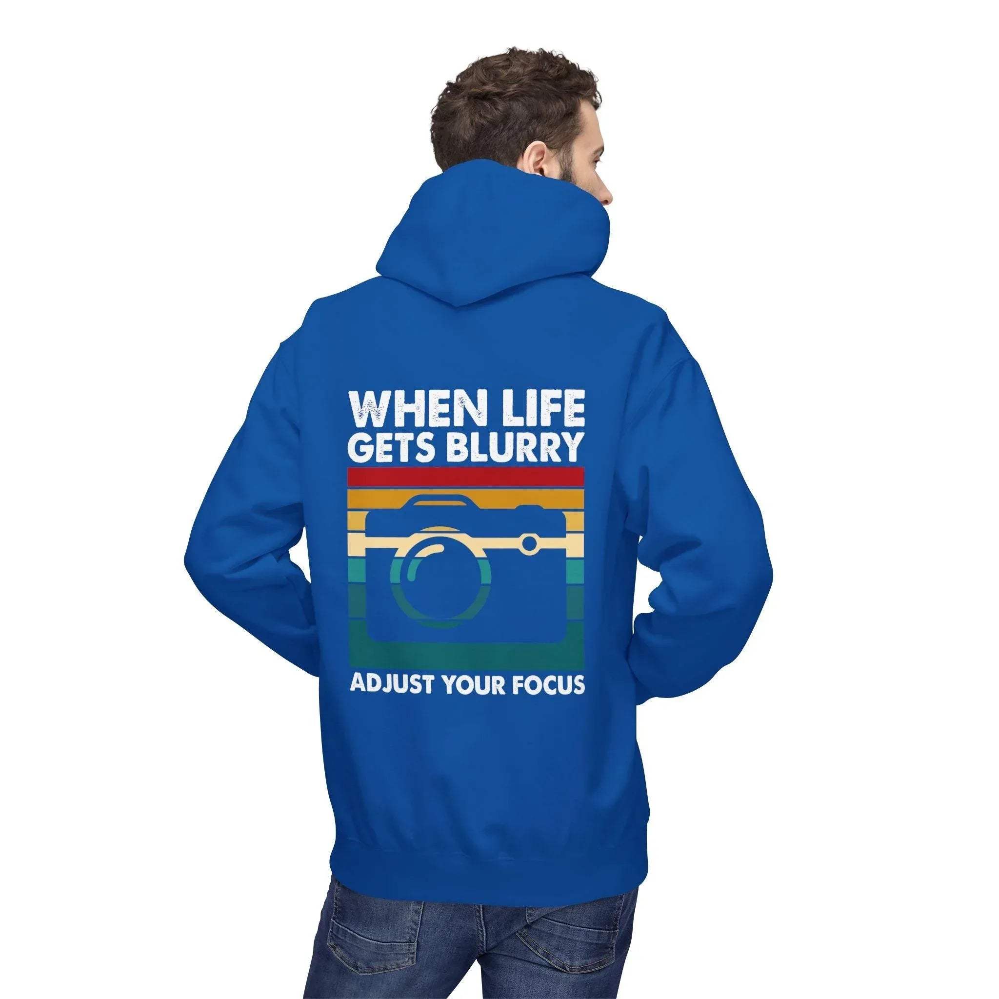 Inspirational 'Adjust Your Focus' Cozy Fleece Hoodie for Ultimate Comfort