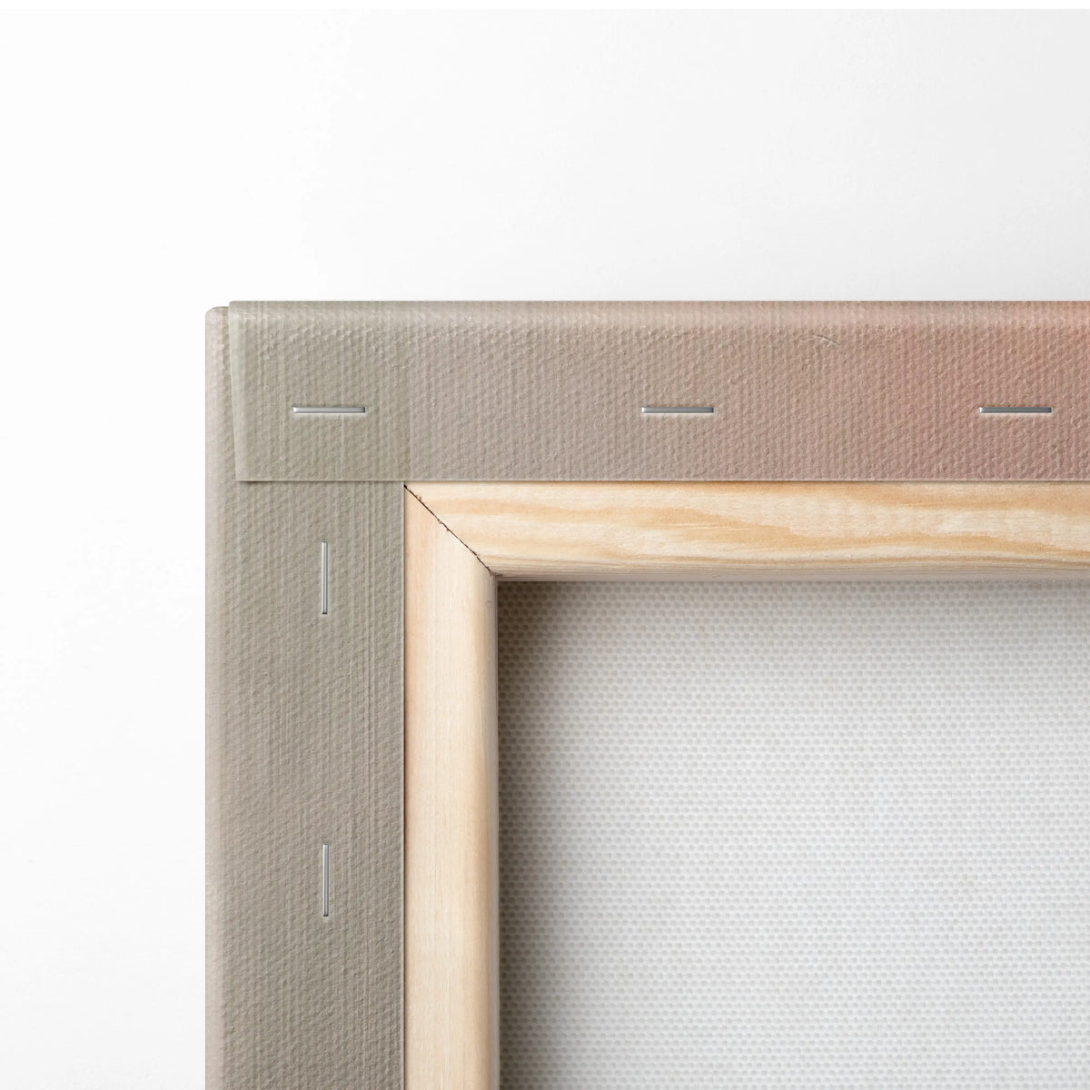 Light beige canvas frame with natural wood border and subtle stitching in ferrari 488 gtb inspired automotive wall decor